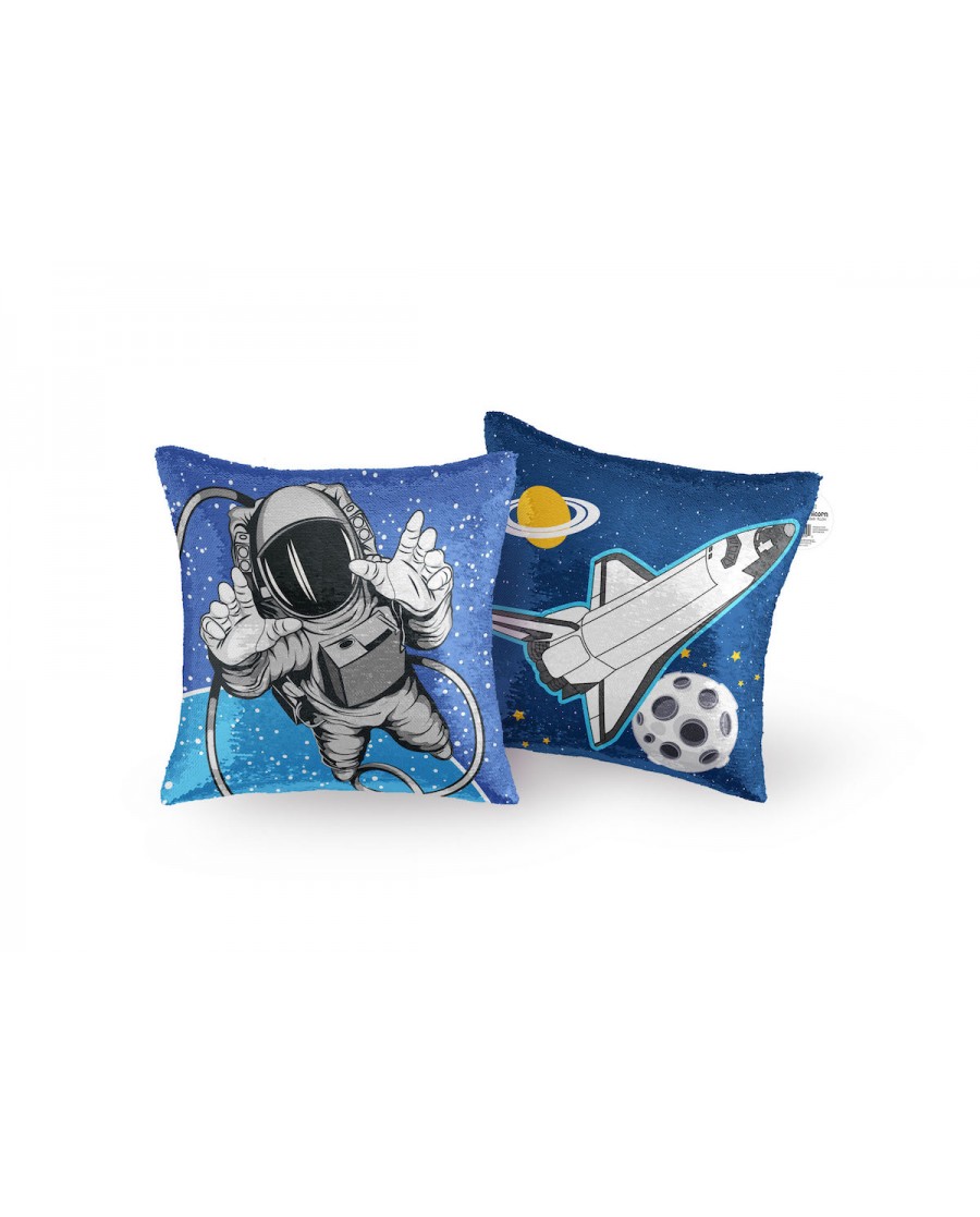16" Astronaut Reversible Sequin Pillow