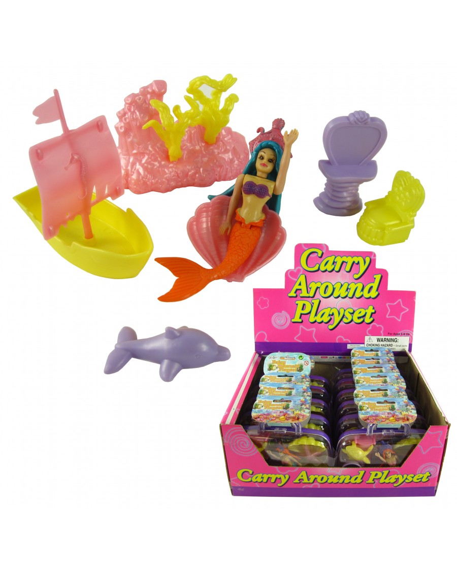 7" Mermaid Play Set with Carry Case
