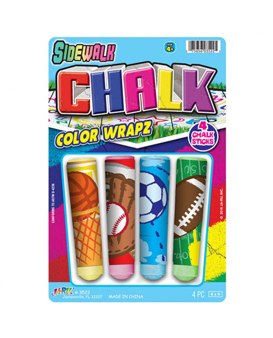 4 PC Color Wrap Sidewalk Chalk