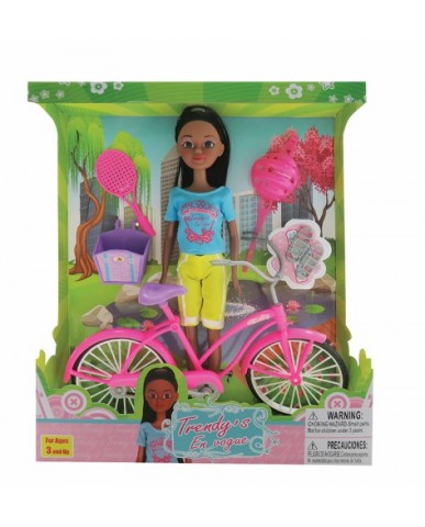 12" African American Doll with Bike & Accessories