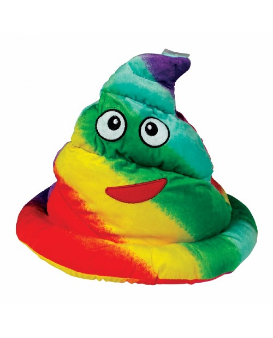 13" Rainbow Poop Hat