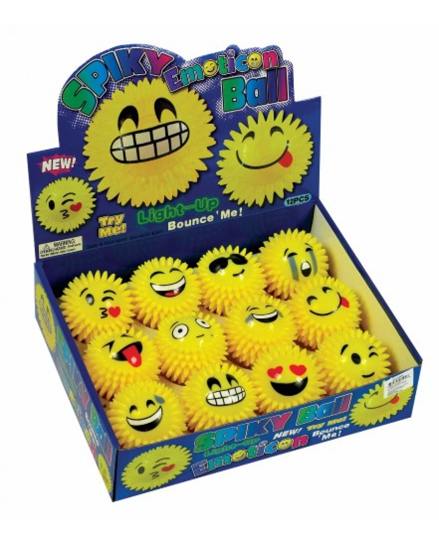 2.75" Emoji Light Up Bounce Ball with Squeaker