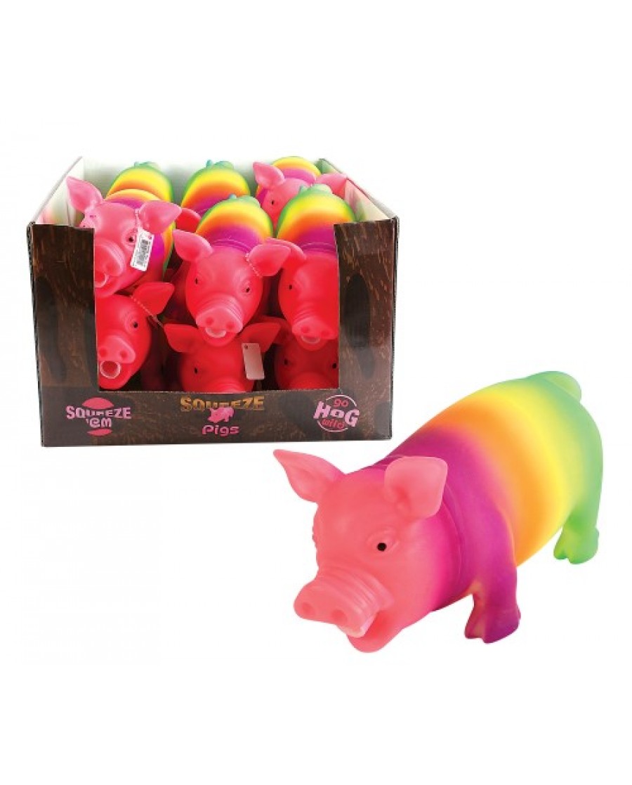 7.5" Happy Rainbow Oinking Pig