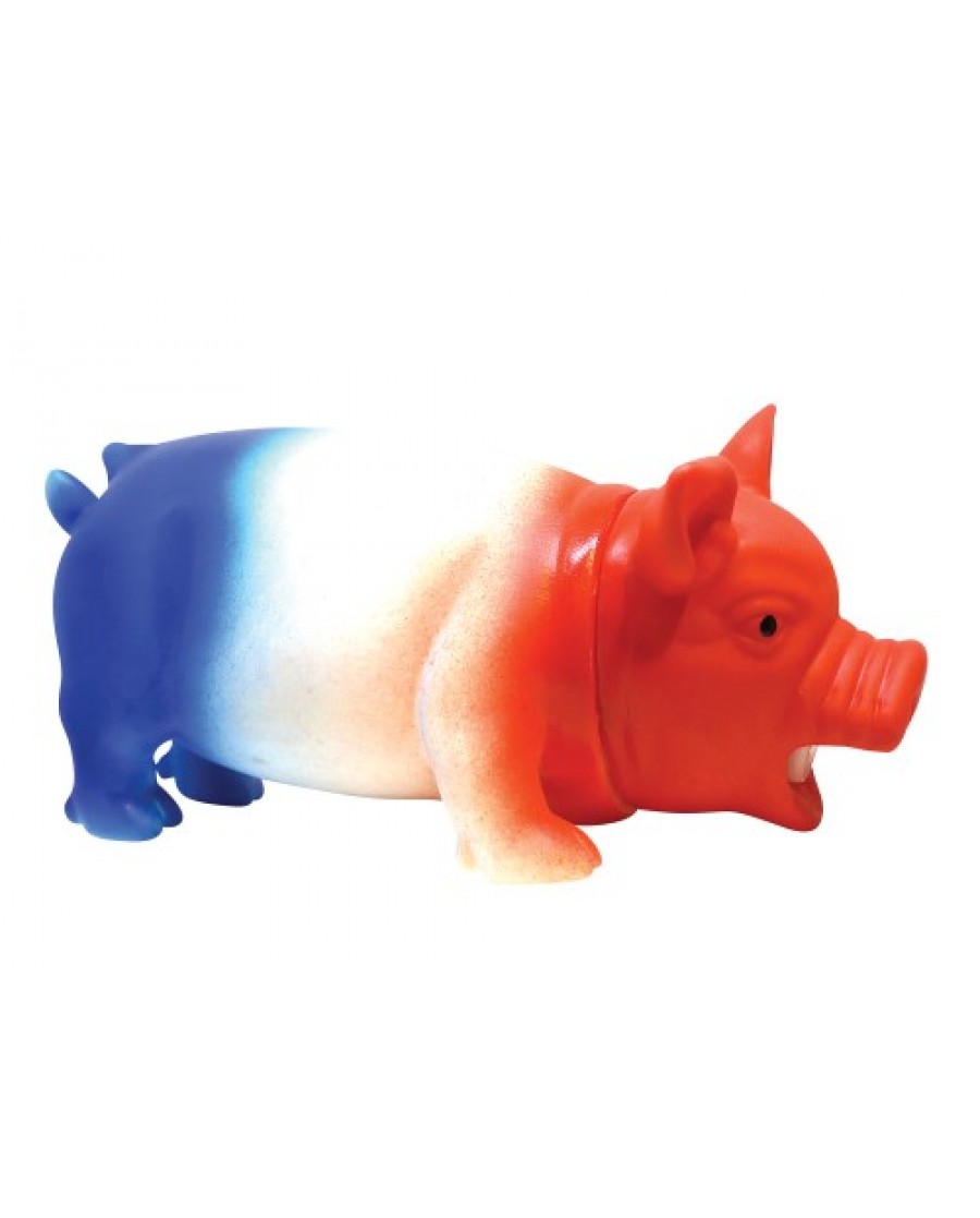7.5" Happy Red, White & Blue Oinking Pig
