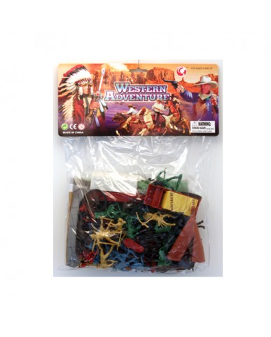 62 pc. Western Figurines Set with Play Mat