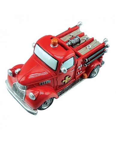 7" Classic Fire Truck Ceramic Bank