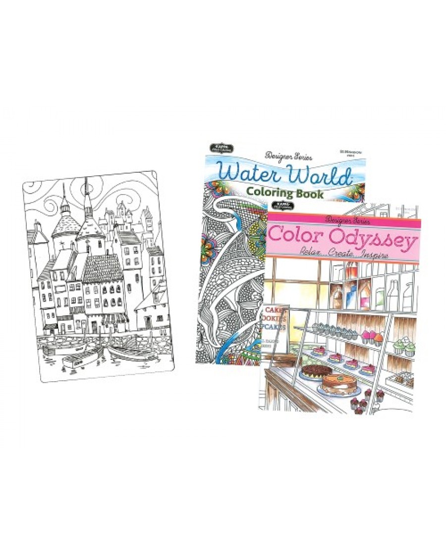 Water World & Color Odyssey Adult Coloring Books