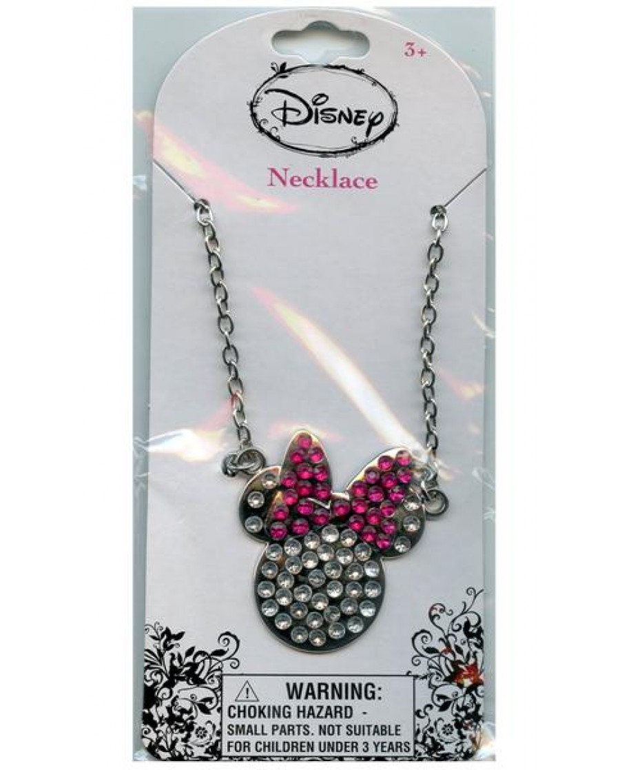 Disney Minnie 18" Metal Charm w/Bling Stones Necklace