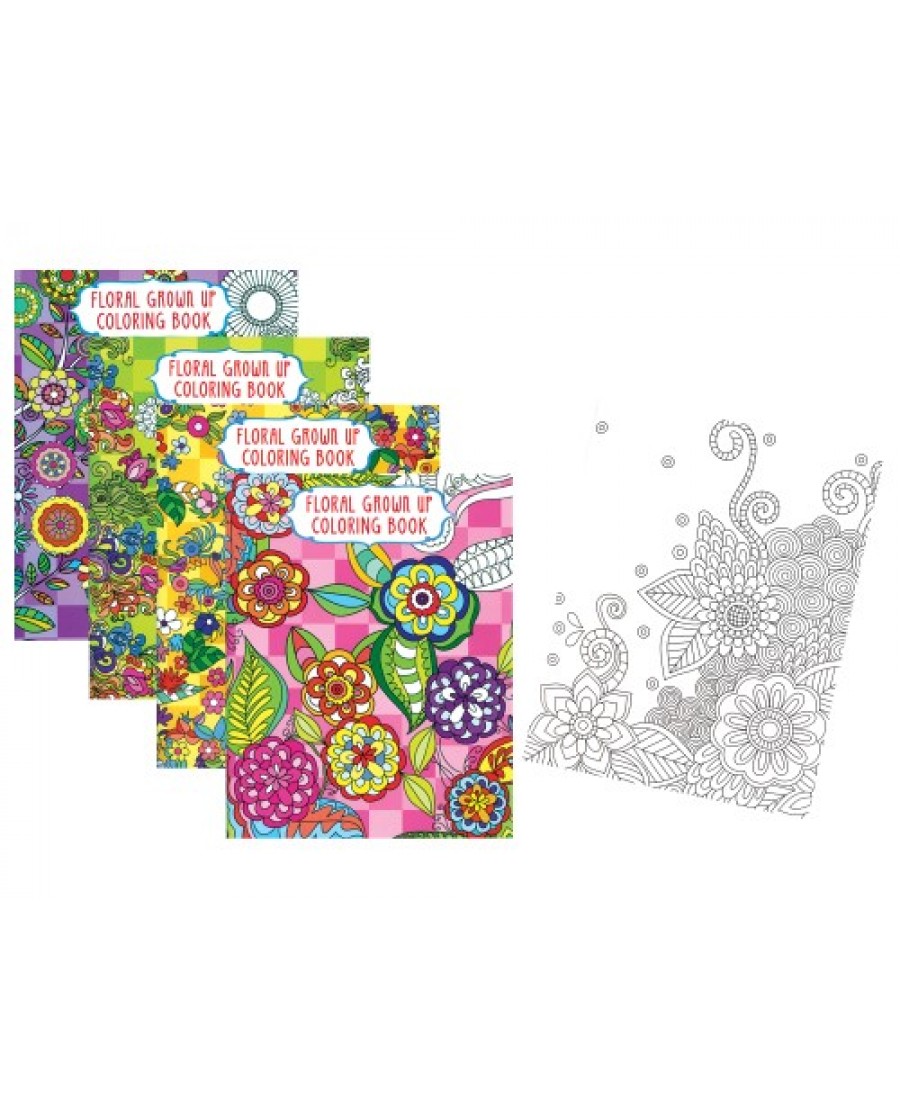 Floral Adult Coloring Books - 1 Sided