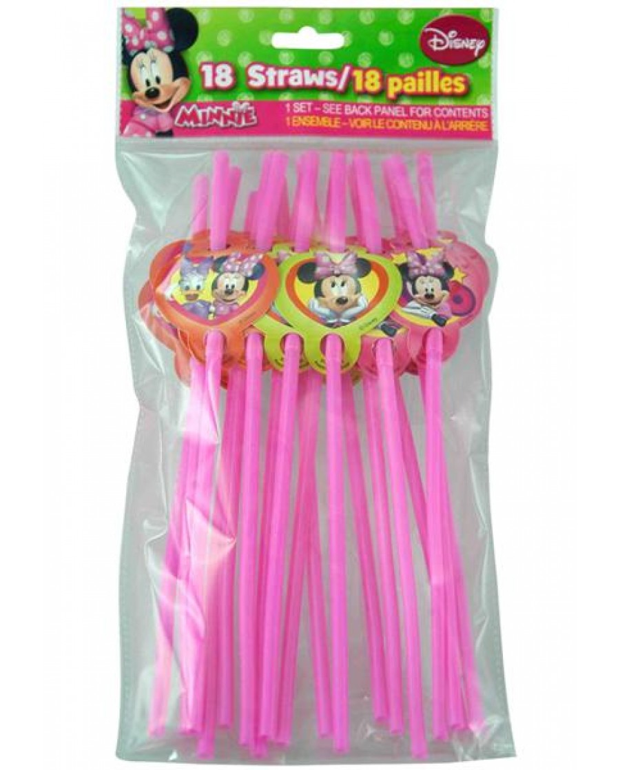 18-pk Minnie Character Straws