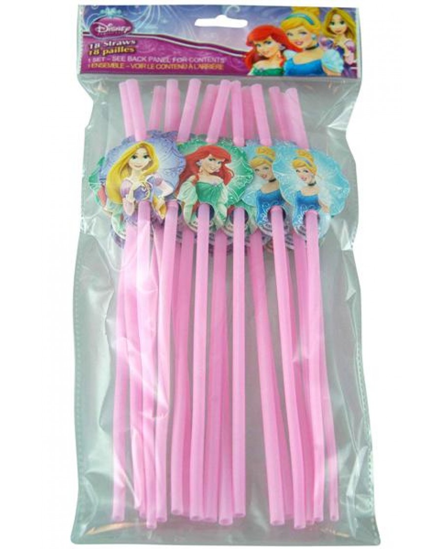 18-pk Disney Princess Character Straws
