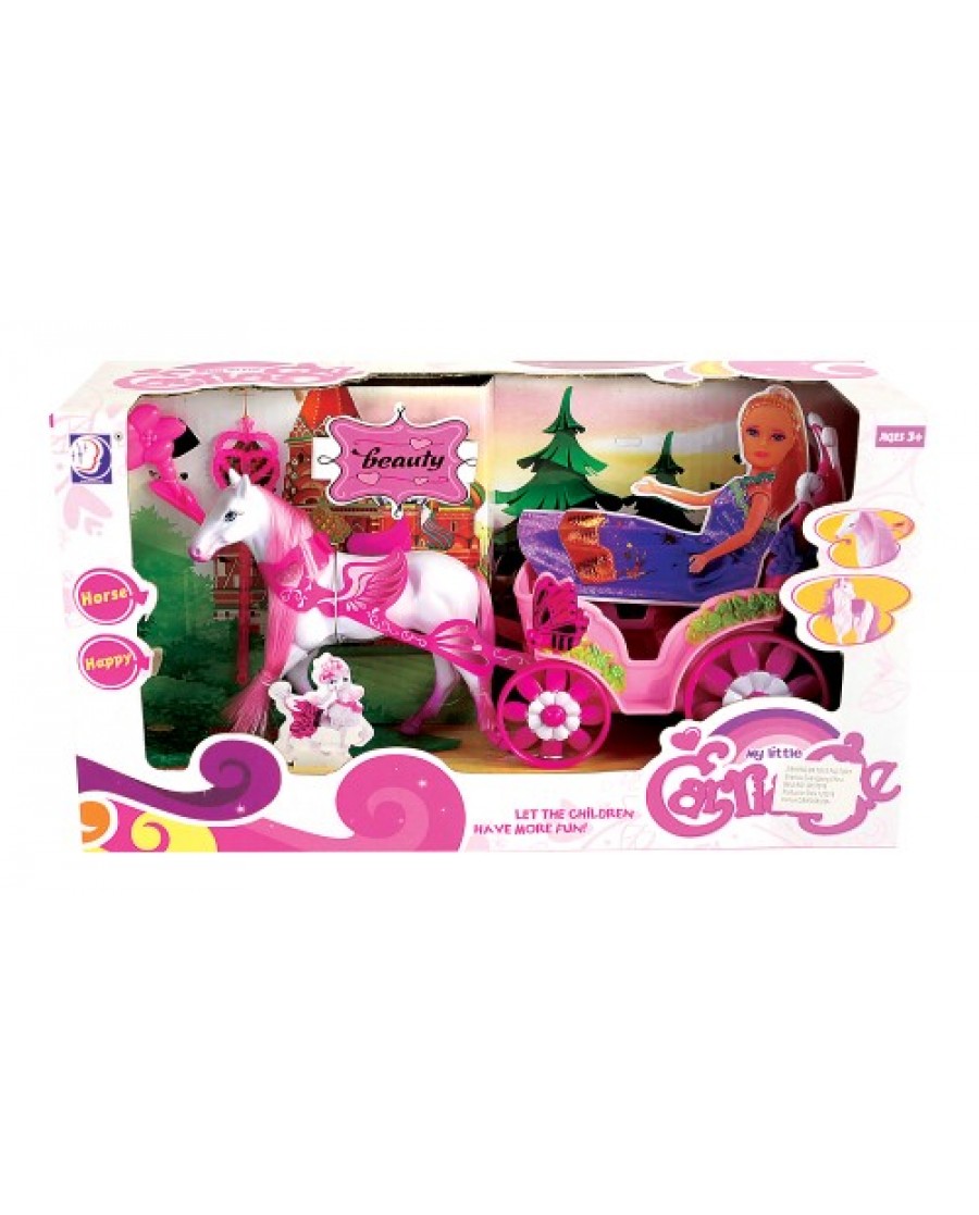 11" Doll Horse & Carriage Play Set