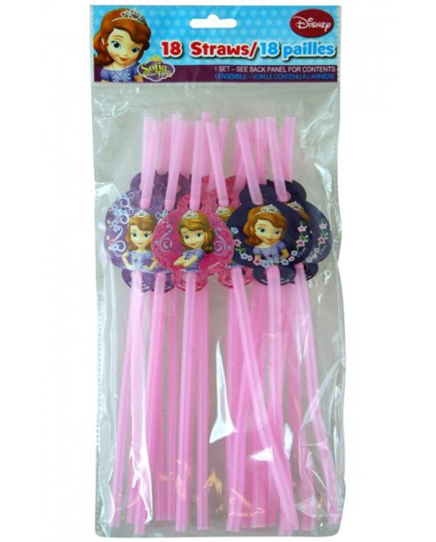 18-pk Sofia the First Character Straws