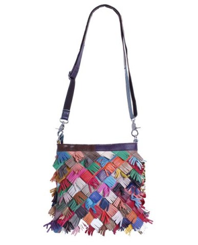 "Cascade" Multi Color Fringe Shoulder Bag 