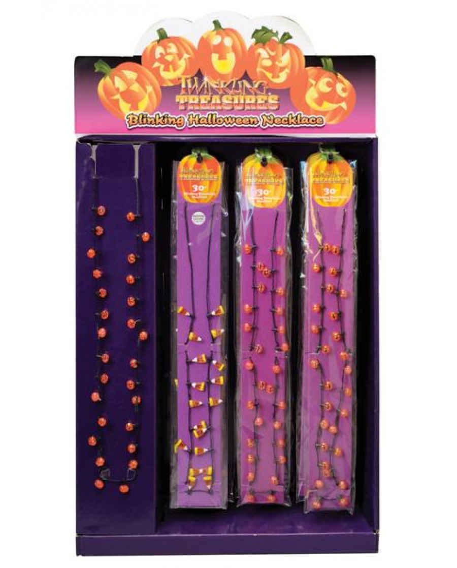 30" Candy Corn & Jack-O-Lantern L/Up Necklaces (Asst)