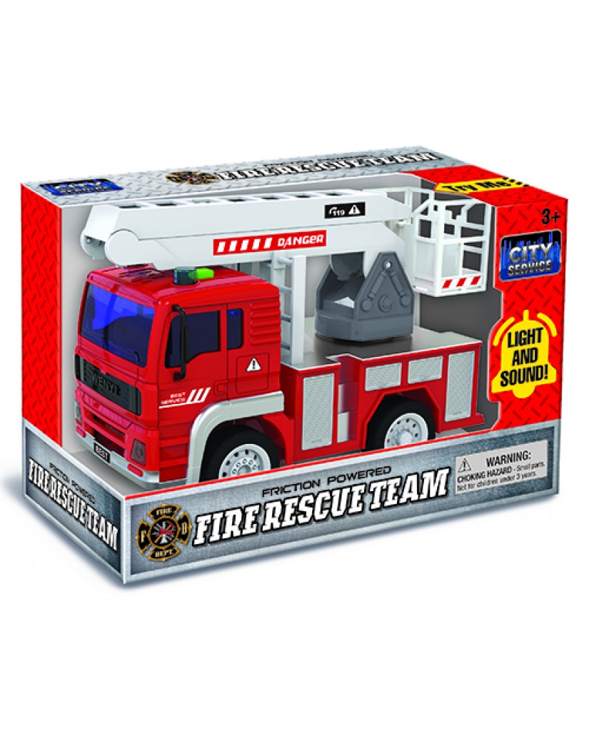 7" Light & Sound Friction Fire Truck