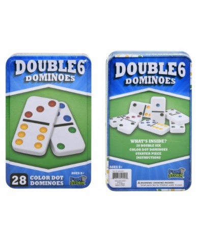 Double 6 Dominoes in Tin