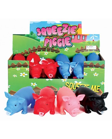 7.5" Bright Color Oinking Squeeze Pigs