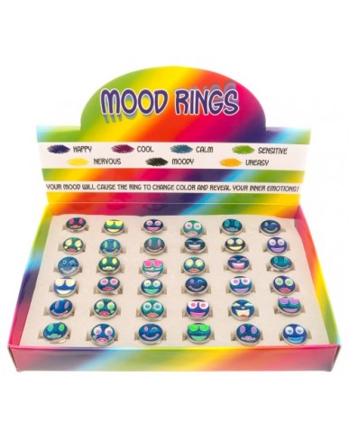 Mood Glitter Emoji Rings
